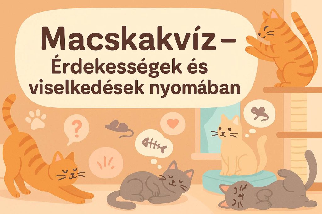 Cuki illusztráció különféle macskák viselkedéséről és szokásairól – Macskakvíz