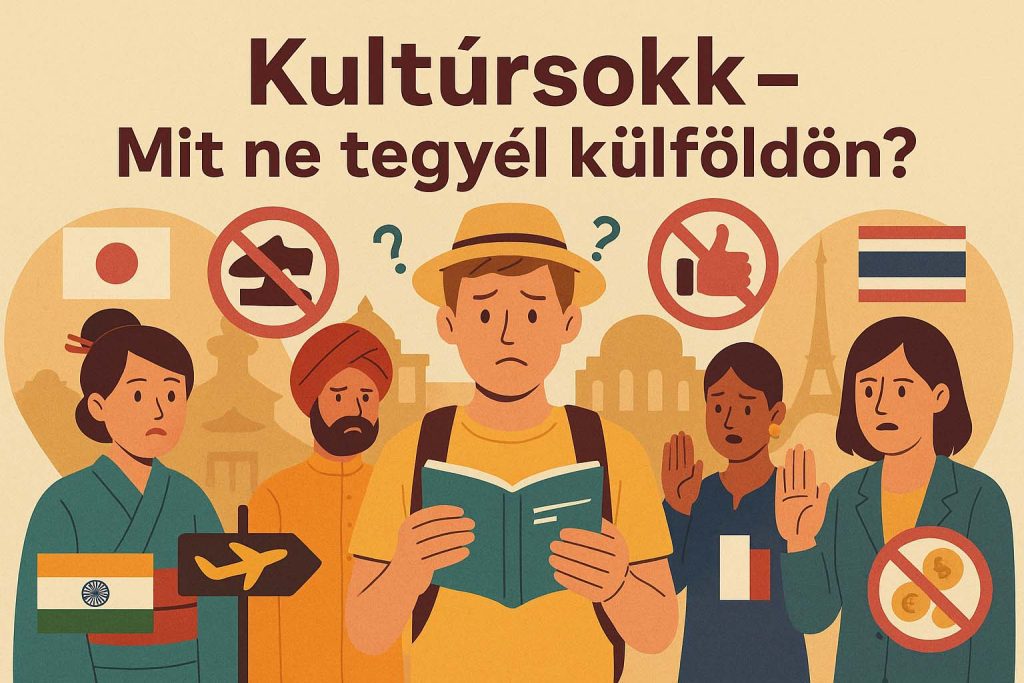 Illusztráció arról, mit ne tegyél külföldön – kulturális különbségek és etikett szabályok különböző országokban
