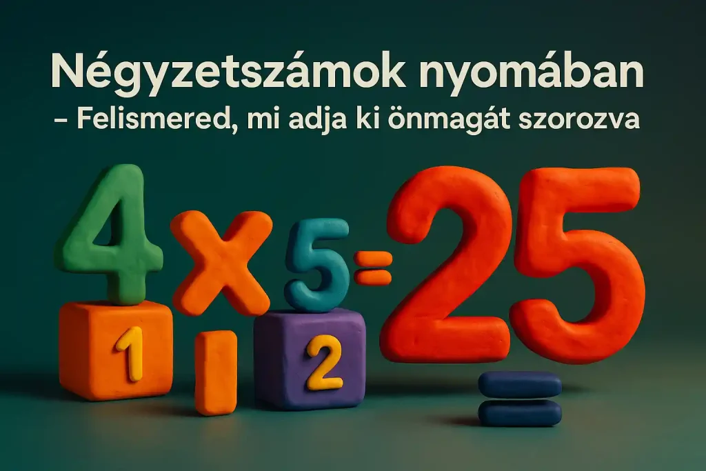 Négyzetszámok érdekességek színes matematikai illusztrációja