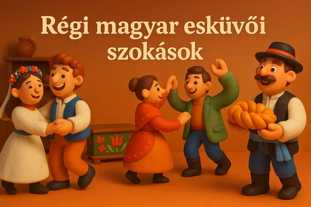 Falusi lakodalmi jelenet régi magyar esküvői szokásokkal