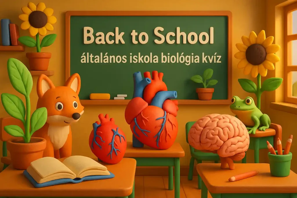 Back to School biológia kvíz iskolai illusztráció