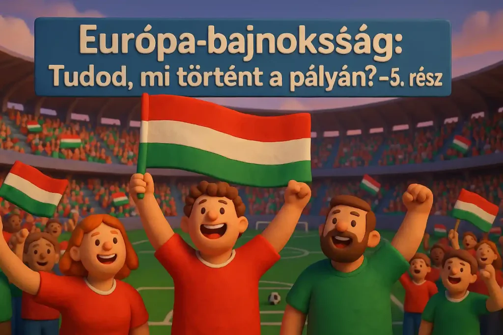 Magyar szurkolók ünnepelnek a Puskás Arénában az Európa-bajnokságon