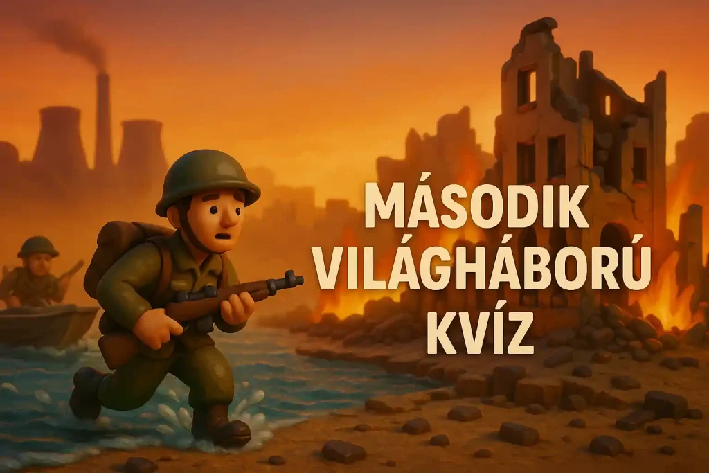Második világháború kvíz illusztráció történelmi jelenetekkel