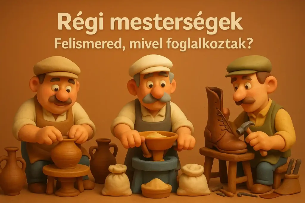 Régi mesterségek és kézművesek illusztráció