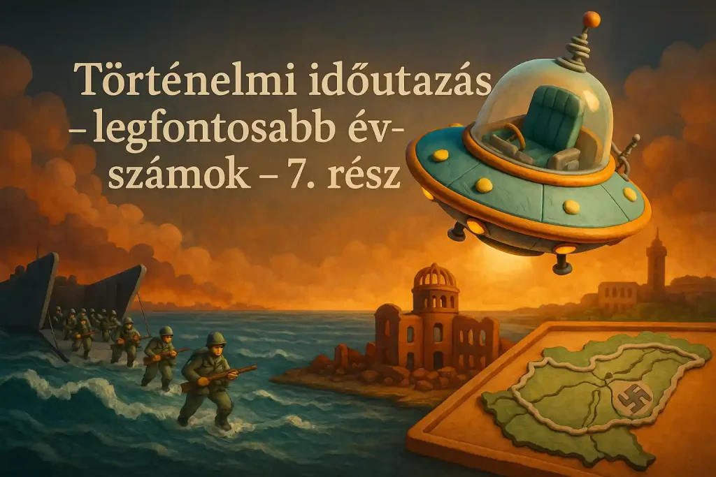 Történelmi időutazás legfontosabb évszámok illusztráció
