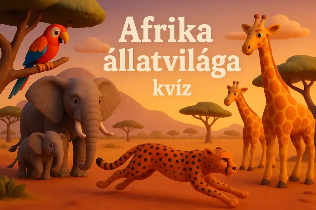 Afrika állatvilága – elefánt, zsiráf és gepárd a szavannán