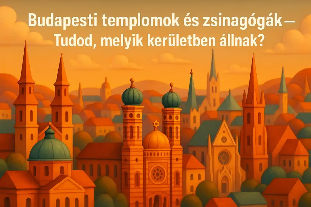 Budapesti templomok és zsinagógák illusztráció