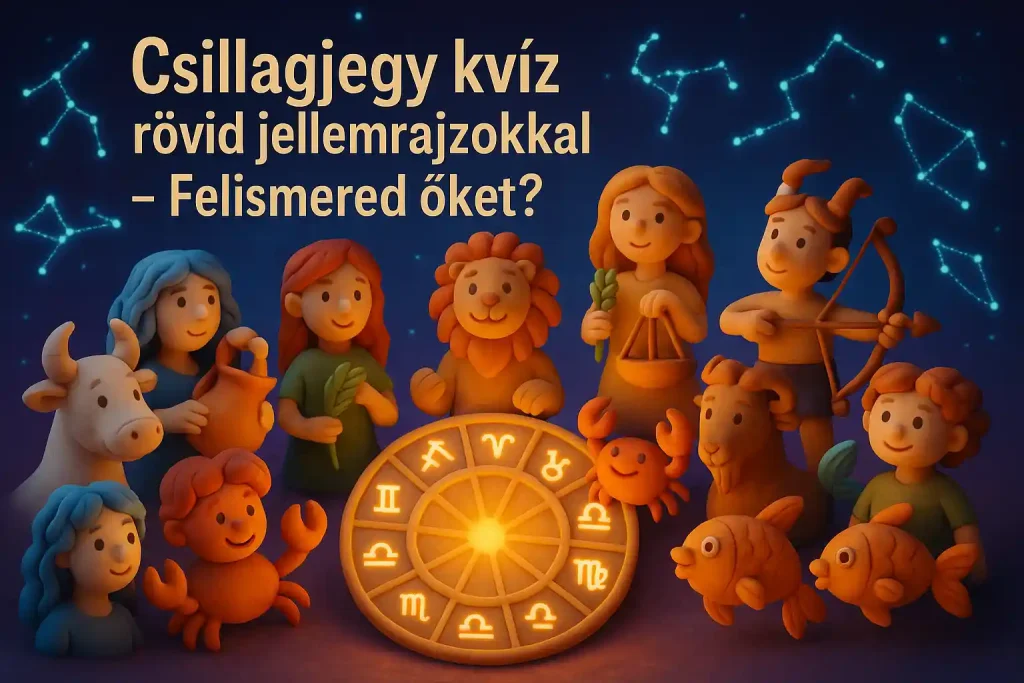 Csillagjegy kvíz rövid jellemrajzokkal – felismerős illusztráció