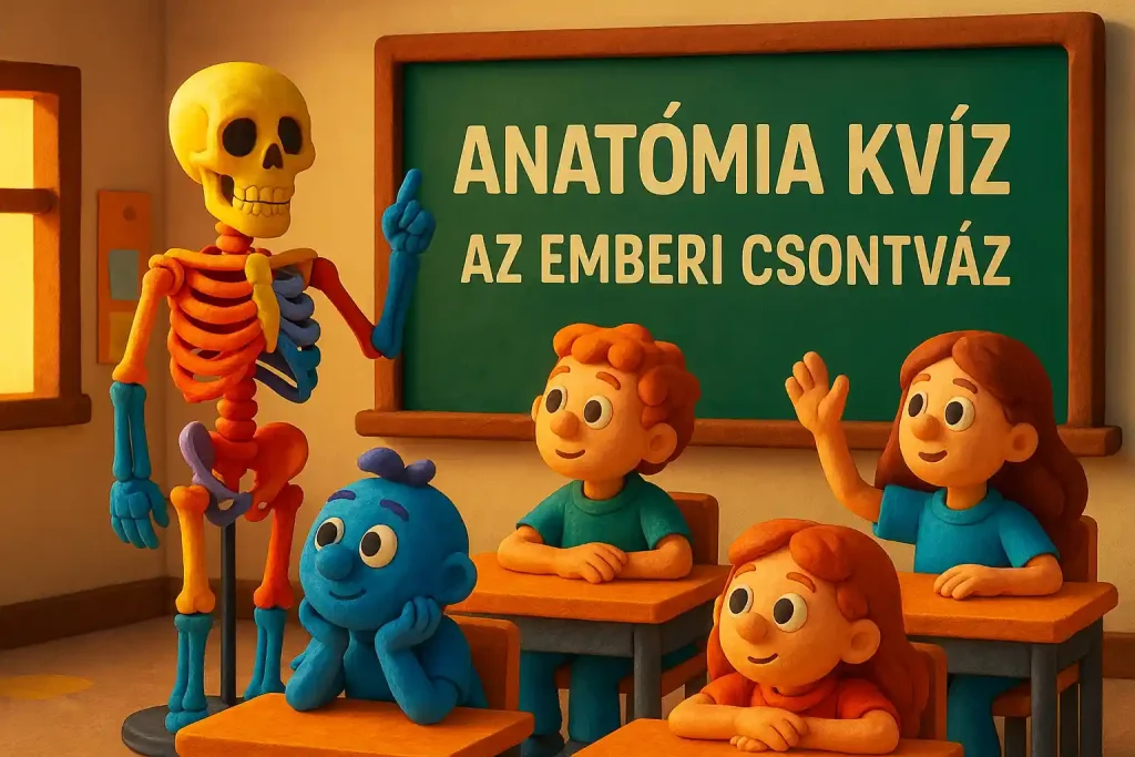 Emberi csontváz anatómia kvíz illusztráció