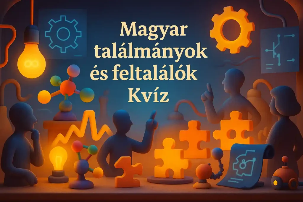 Absztrakt illusztráció a magyar találmányok és feltalálók témájában