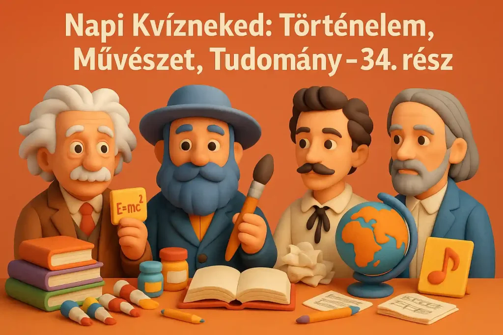 Einstein, Monet, Petőfi és Kodály 3D figurái könyvek és festmények között