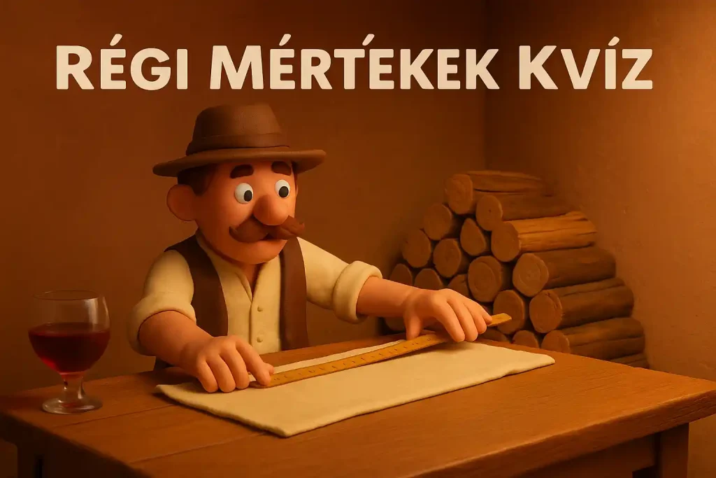 Régi magyar mértékegységek illusztráció – rőf, arasz, icce és ölfa ábrázolása