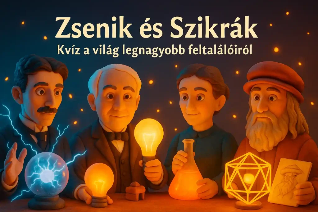Zsenik és Szikrák – Kvíz a világ legnagyobb feltalálóiról illusztráció