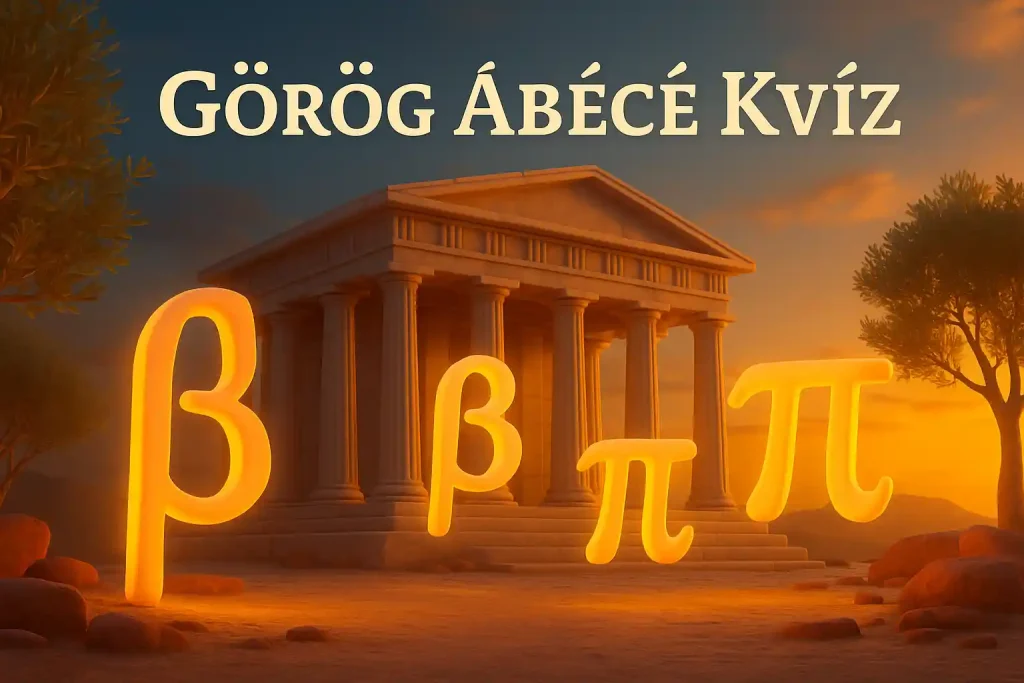Görög betűk Athénban naplementében – Görög Ábécé Kvíz