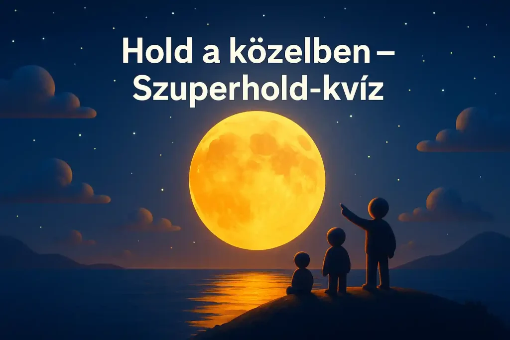 szuperhold ragyog az éjszakai égbolton a Föld közelében