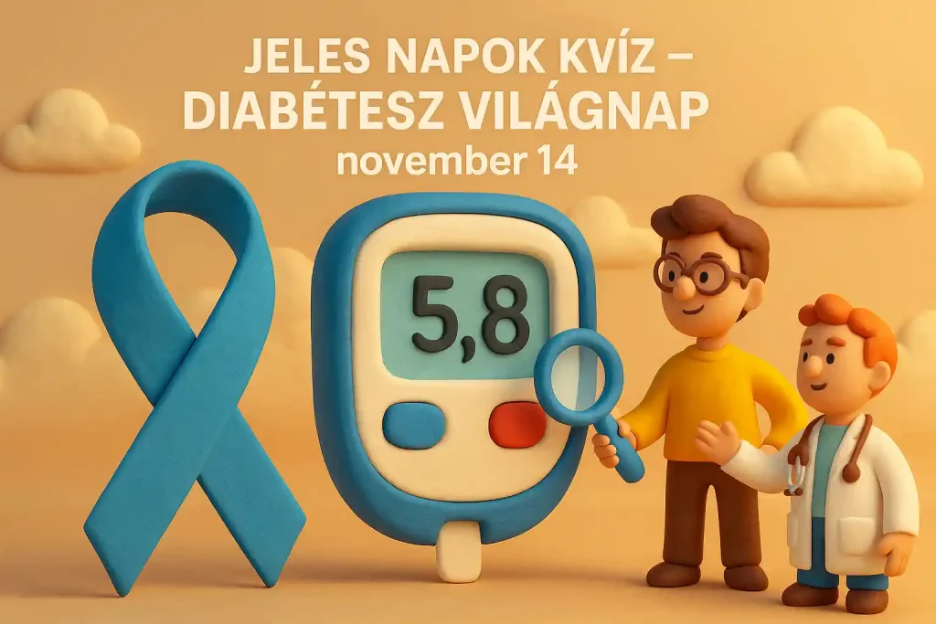 3D clay stílusú illusztráció a Diabétesz Világnap témájához.