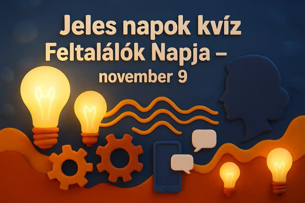 Feltalálók Napja – kreatív jelenet fényekkel és rádióhullámokkal