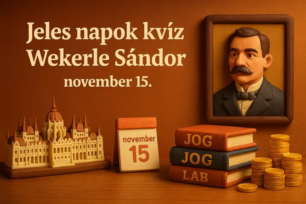 Jeles napok kvíz – Wekerle Sándor – november 15, a dualizmus kori magyar miniszterelnök és reformjai játékos illusztráción