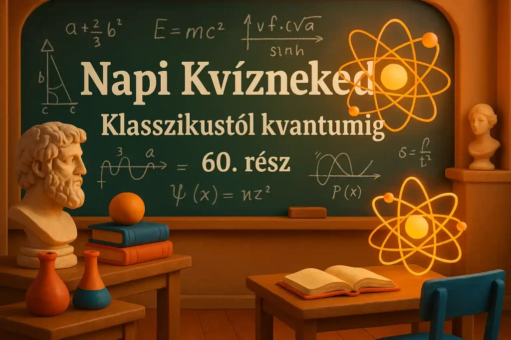 Klasszikustól kvantumig – színes 3D illusztráció, magyar címfelirattal