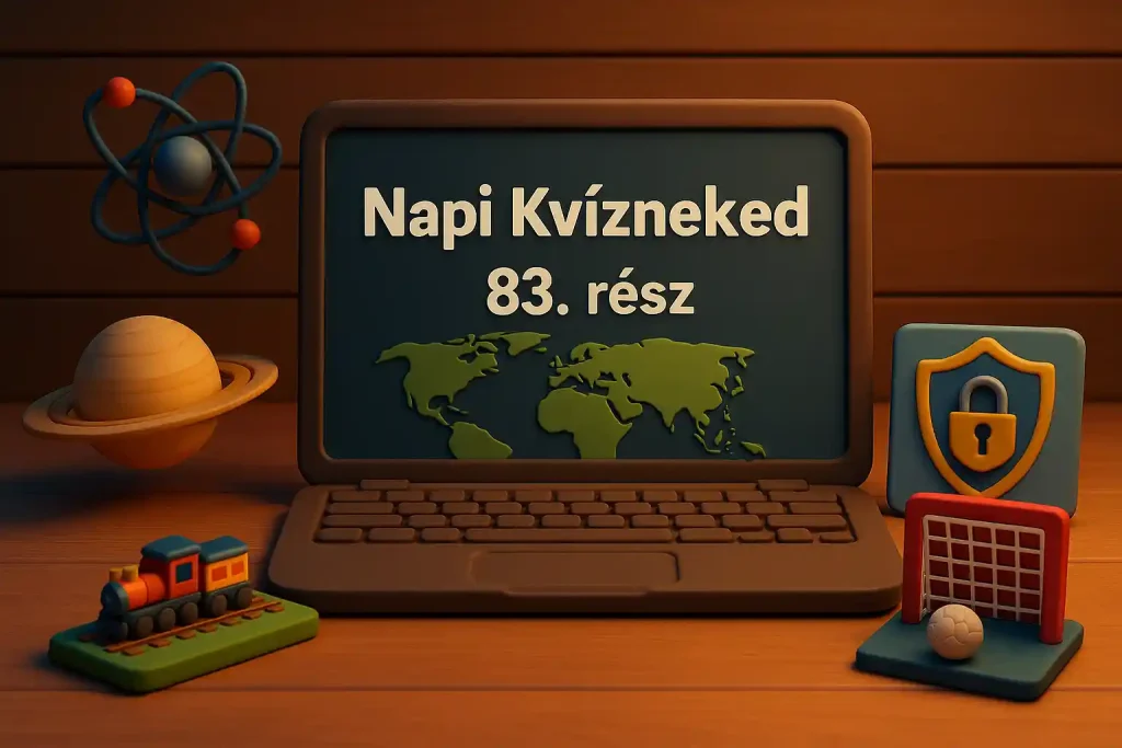 Vegyes általános műveltségi kvíz a 21. század világáról – Napi Kvízneked 83. rész hero kép egy vegyes tudásvilágot idéző íróasztallal.