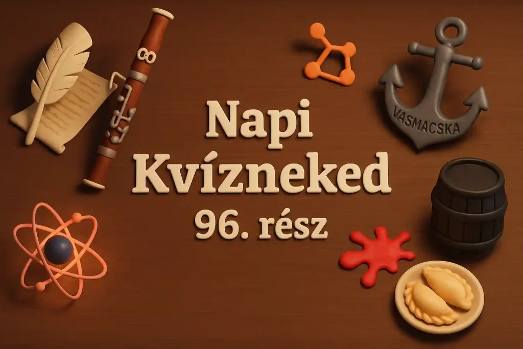 Vegyes kvíz illusztráció tárgyakkal (líra, fagott, hormonok, vasmacska) – Napi Kvízneked 96. rész.