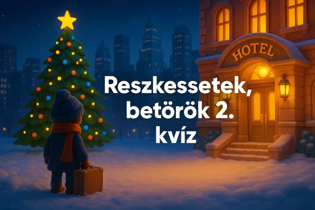 Reszkessetek, betörők 2. kvíz hero kép egy téli, New York-i utcajelenettel és karácsonyi hangulattal.