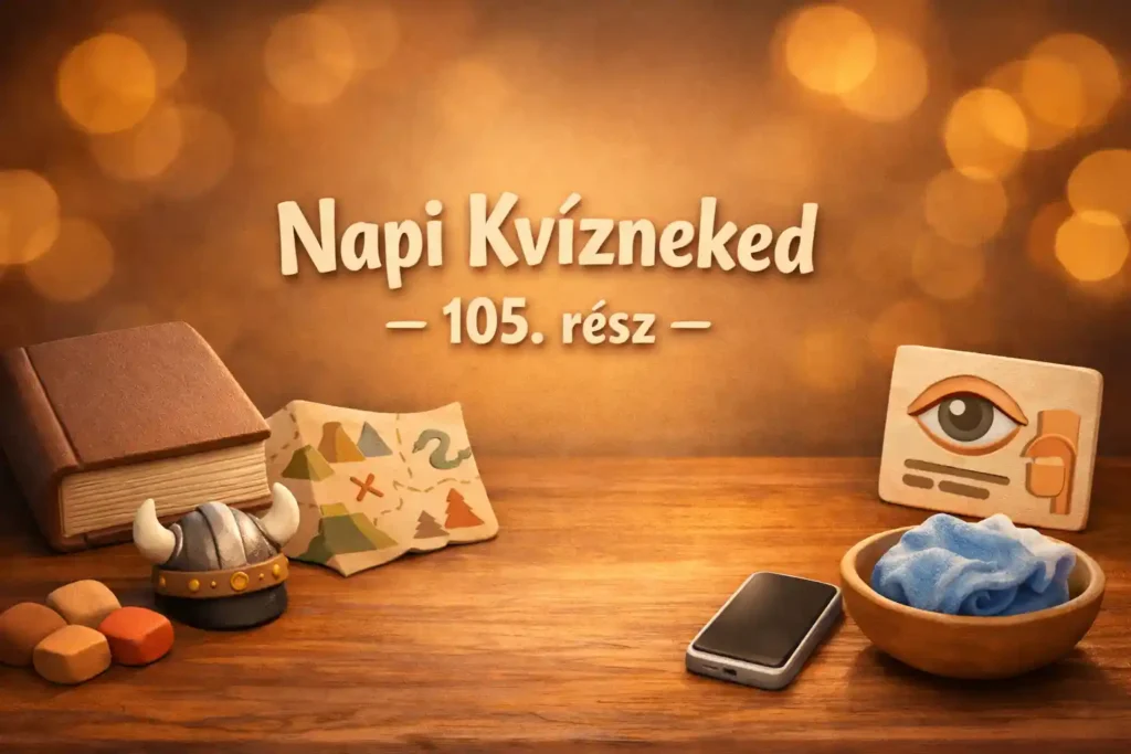 Vegyes mini műveltség kvíz hero kép definíciókhoz és legendákhoz, könyvvel, mítosz-szimbólumokkal és játékos ikonokkal.