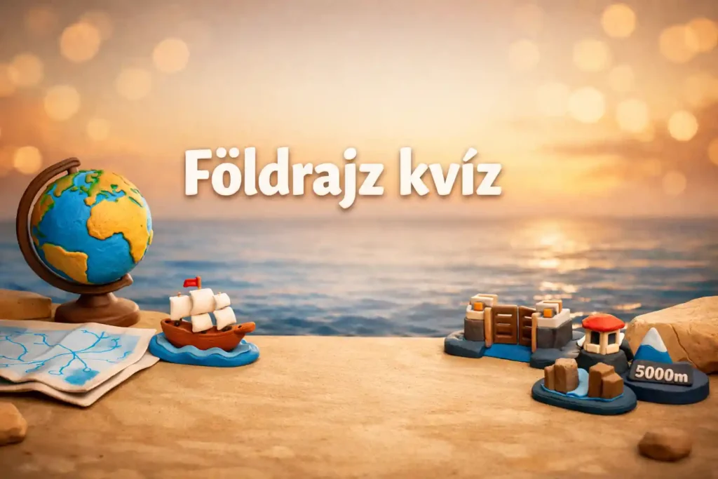 Földrajz kvíz hero kép tengerekkel, óceánokkal és fontos tengeri átjárókkal.