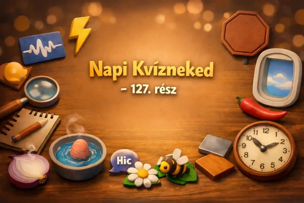 Oknyomozó kvíz hero kép hétköznapi jelenségek nyomozós hangulatban, jelképes tárgyakkal az asztal szélén