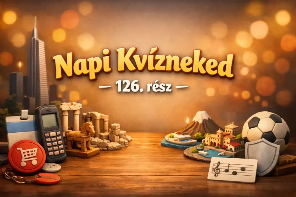 Vegyes kvíz hero kép márkákkal, helyekkel és zenei utalásokkal – Napi Kvízneked 126. rész.