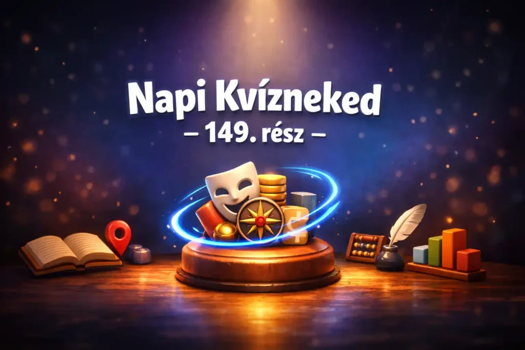 Napi Kvízneked – 149. rész hero kép, vegyes kvíz témákkal: kultúra, pénz, földrajz és egy csipet matek.