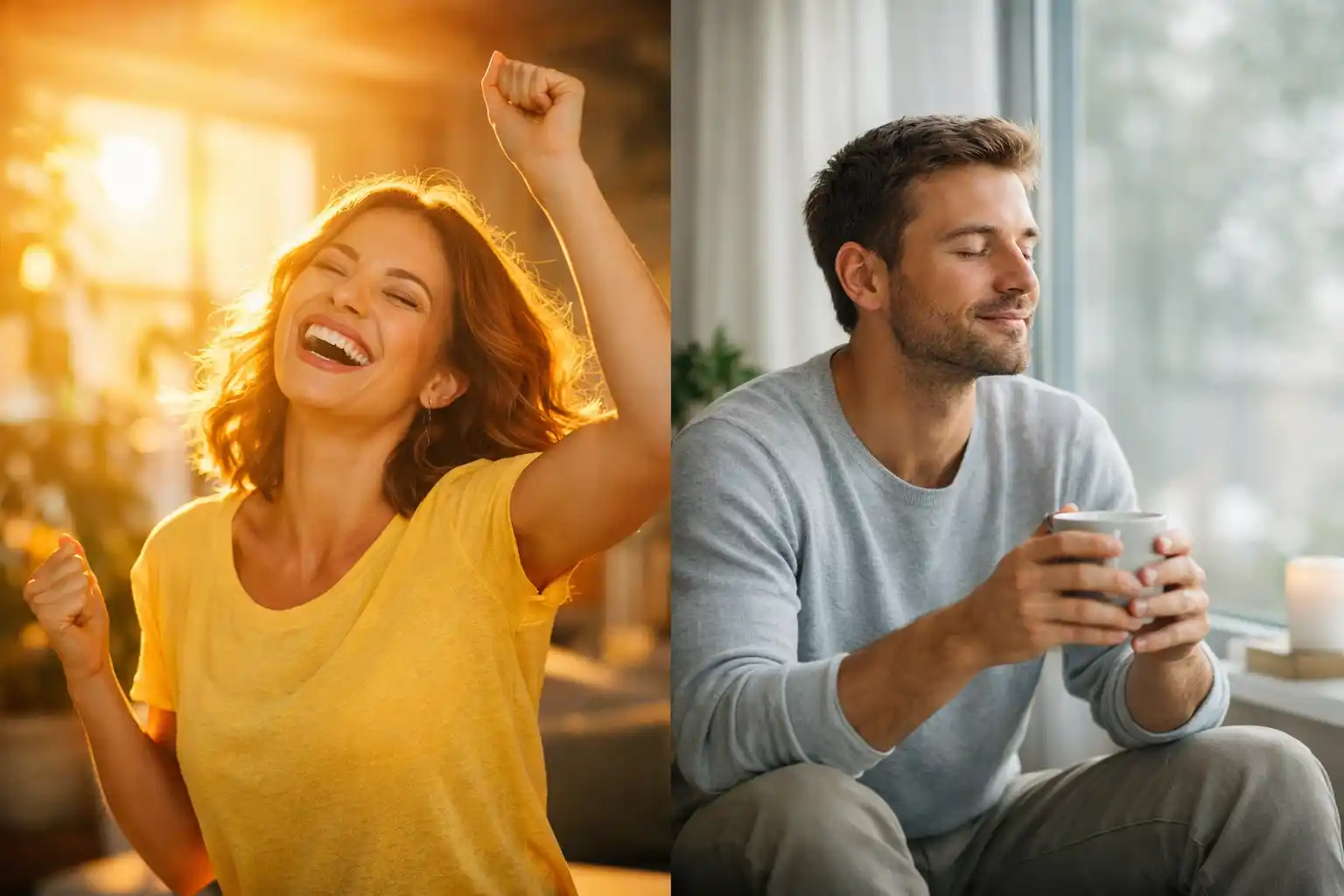 Öröm és boldogság kontrasztja hangulatképen