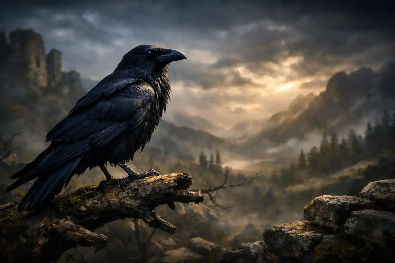 Figyelő holló egy ágon, holló kvíz