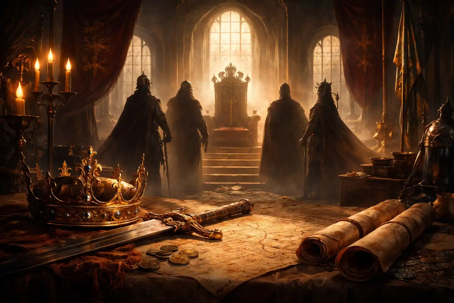 Koronák és történelmi díszletek uralkodók kvízhez