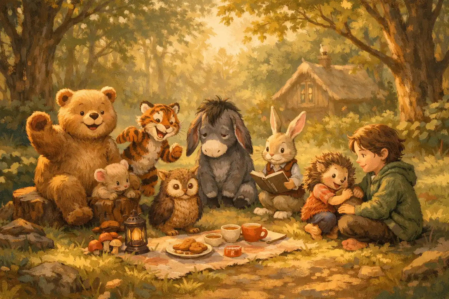 Erdei társaság különböző karakterekkel, Micimackó kvíz