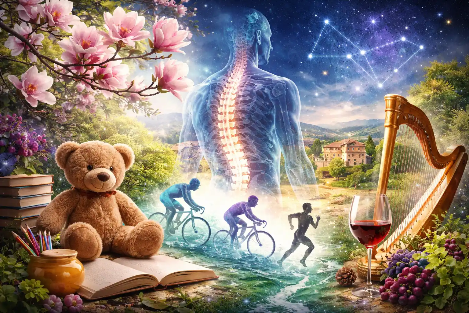 Vegyes napi kvízhez készült hero kép több témát idéző elemekkel