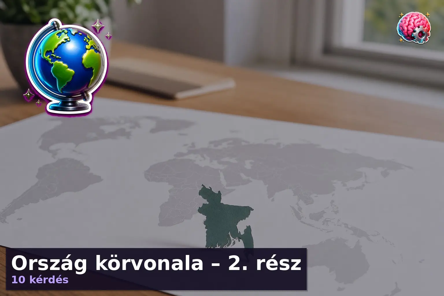 Ország körvonalak kvíz térképes illusztráció