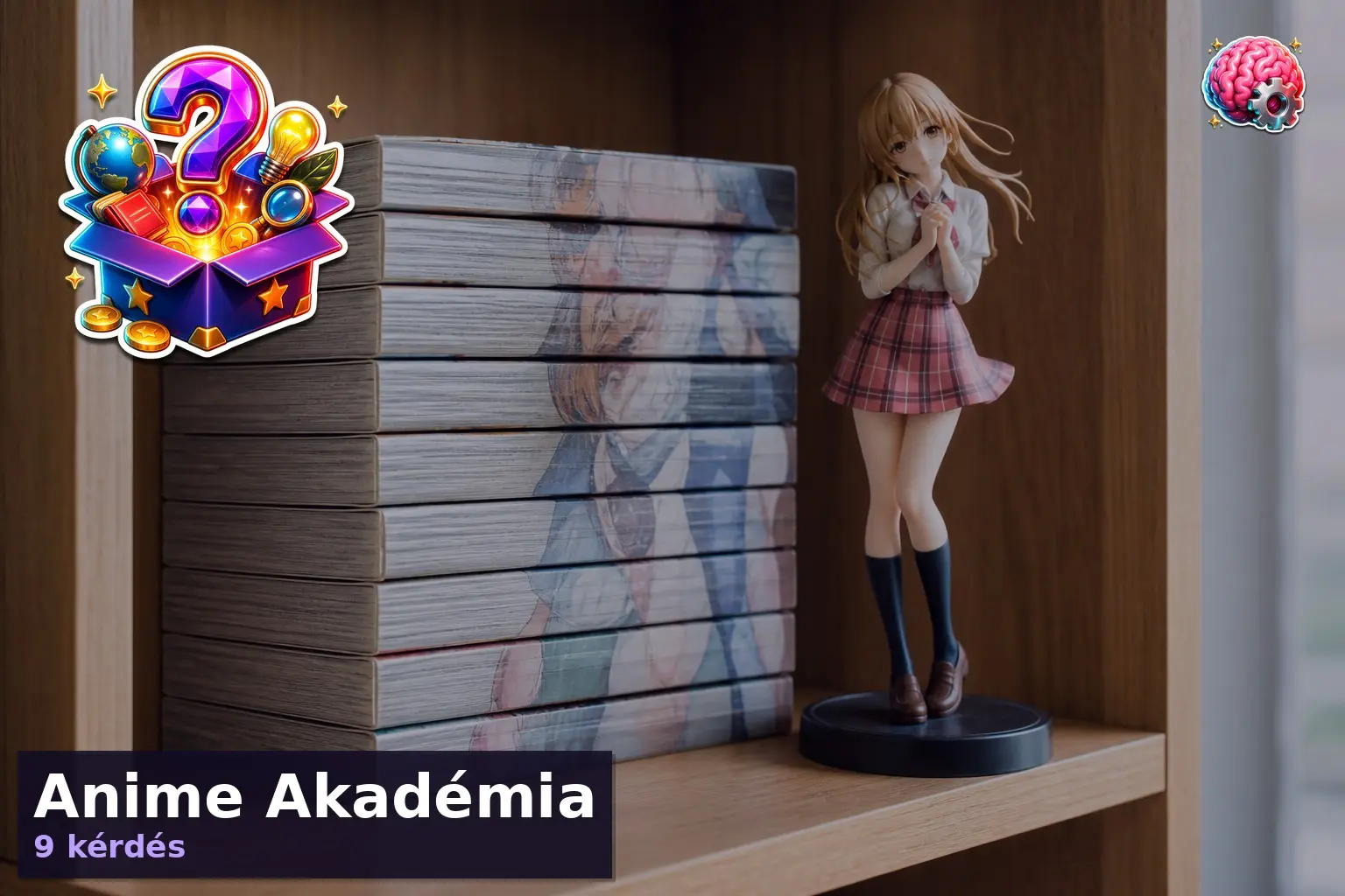 anime kvíz manga kötetekkel és figurával