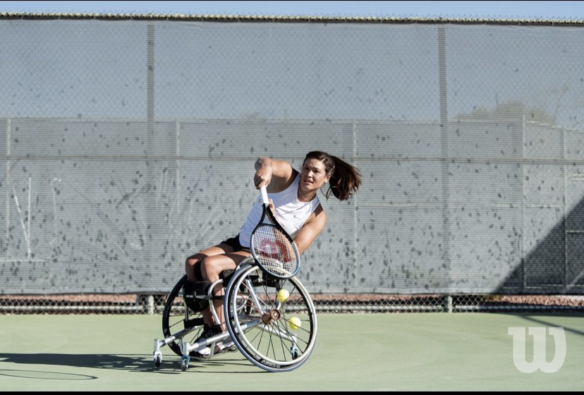 tennis player serving