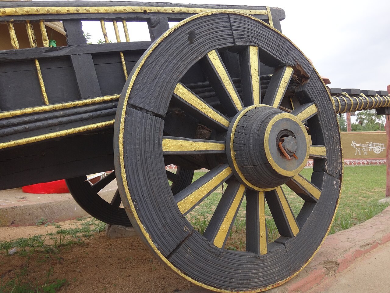wooden cart wheel