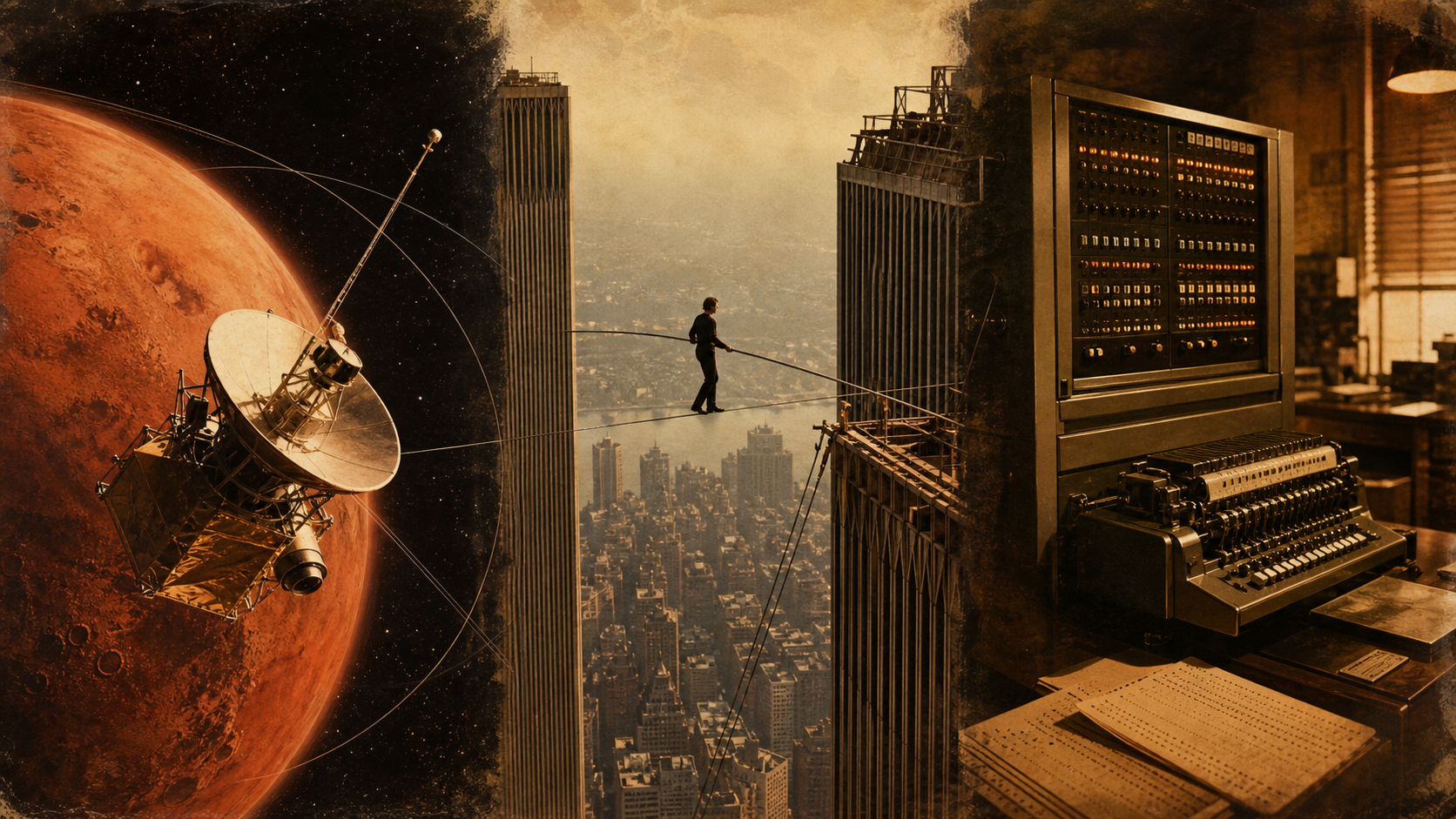 Ezen a napon, augusztus 7.: A Viking 2 Mars körüli pályára áll, Philippe Petit kötéltánca a World Trade Center ikertornyai között, Az IBM bemutatja az első programvezérelt számológépet, a Harvard Mark I-et 1 Ezen a napon 2026. 08. 07.