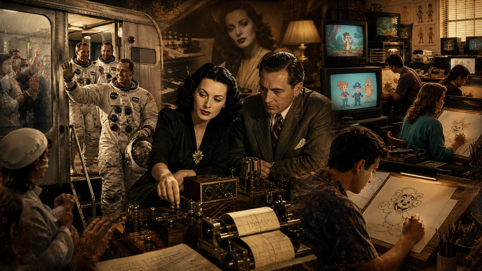 Ezen a napon, augusztus 11.: Az Apollo 11 űrhajósai szabadulnak a karanténból, Hedy Lamarr és George Antheil szabadalmat kapnak a frekvenciaugrásos kommunikációs rendszerükre, A Nickelodeon bemutatja első Nicktoonjait 1 Ezen a napon 2026. 08. 11.