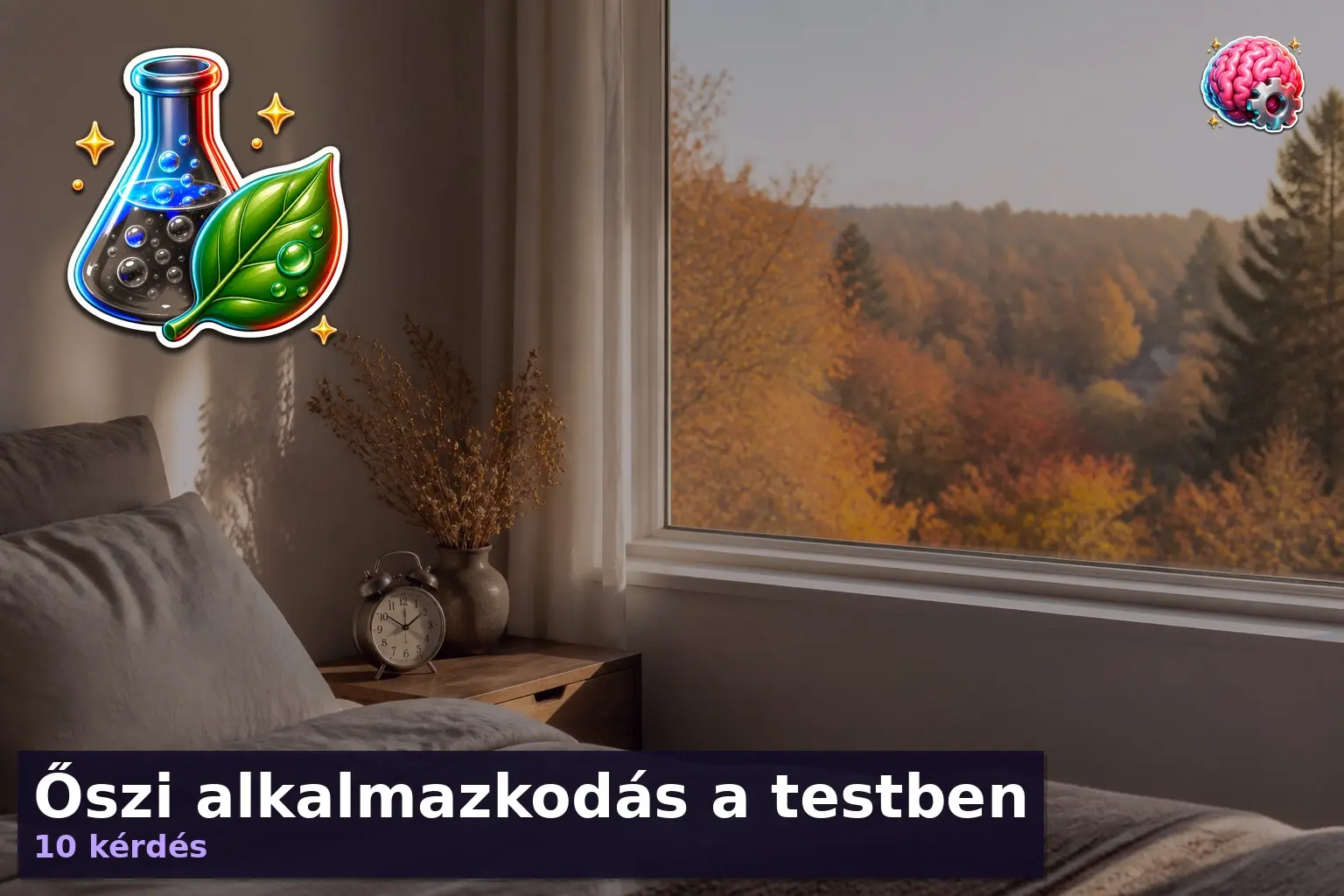 Őszi alkalmazkodás kvíz témájú reggeli fény egy szobában