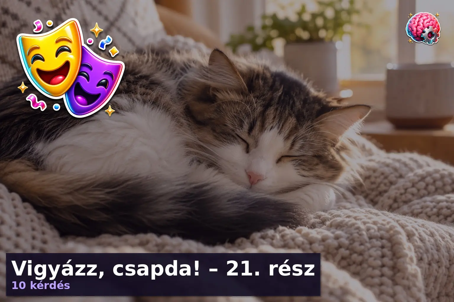 Vicces kvíz kérdések felnőtteknek: alvó macska szimbolizálja az állatvilágról szóló csapdás kérdéseket