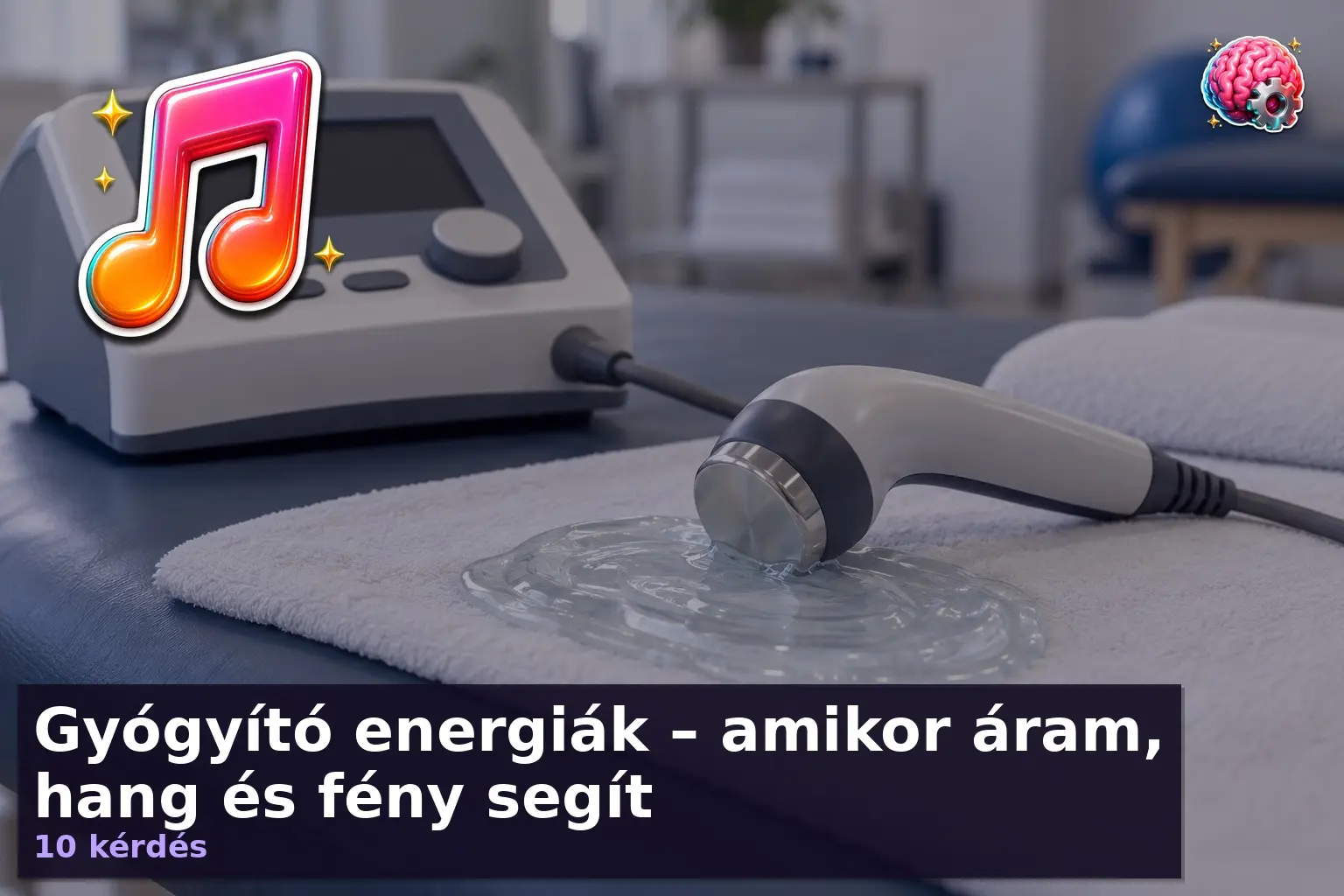 Fizioterápiás kezelések kvíz illusztráció: ultrahangterápiás készülék közelről