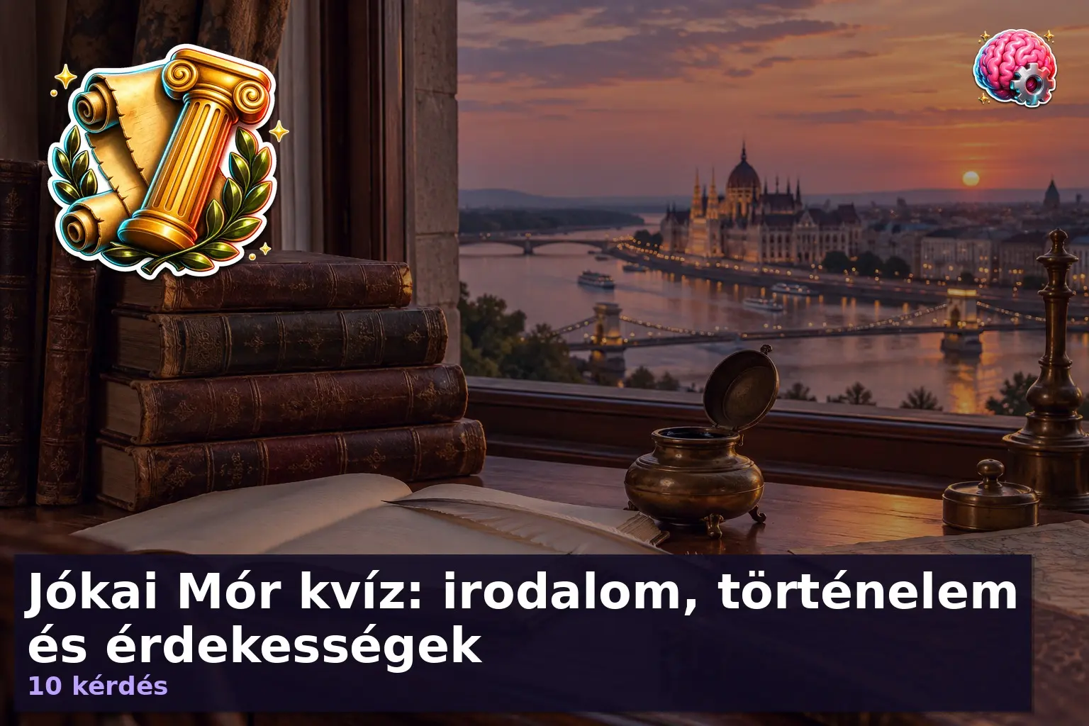 Jókai Mór kvíz - antik könyvek és lúdtoll a 19. századi írói asztalon