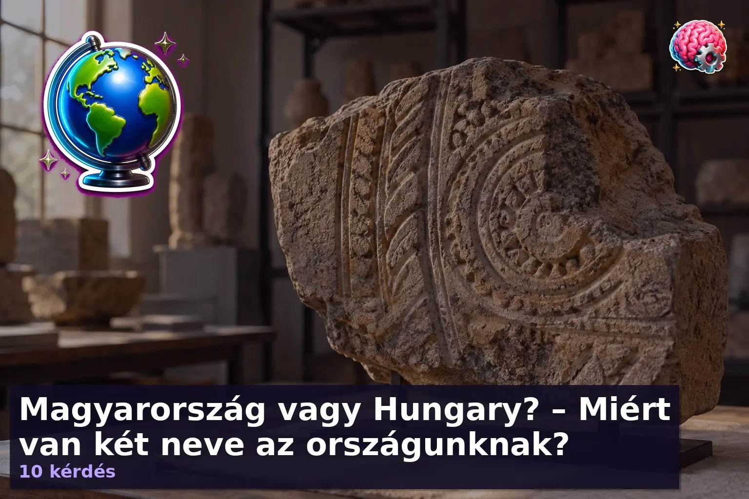 Magyarország vagy Hungary? – Miért van két neve az országunknak? 5 Magyarország neve kvíz illusztráció: ókori kőrelief törzsi mintával