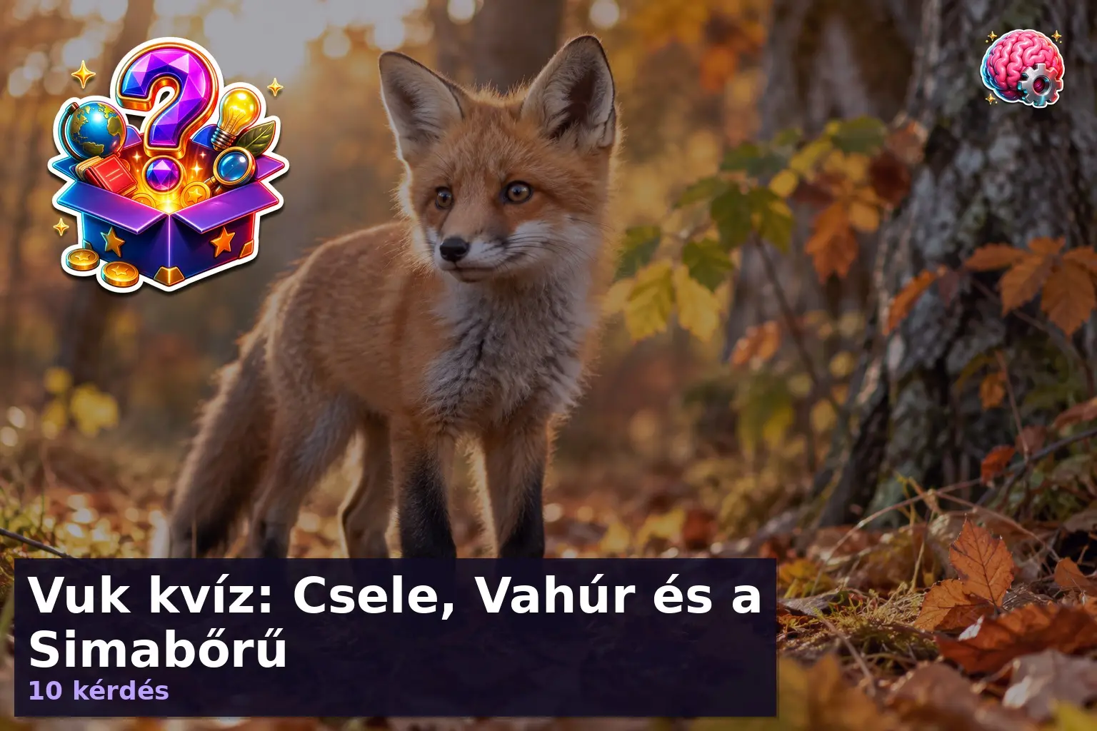 Vuk kvíz: Csele, Vahúr és a Simabőrű 4 Vuk kvíz: rókakölyök az erdő szélén