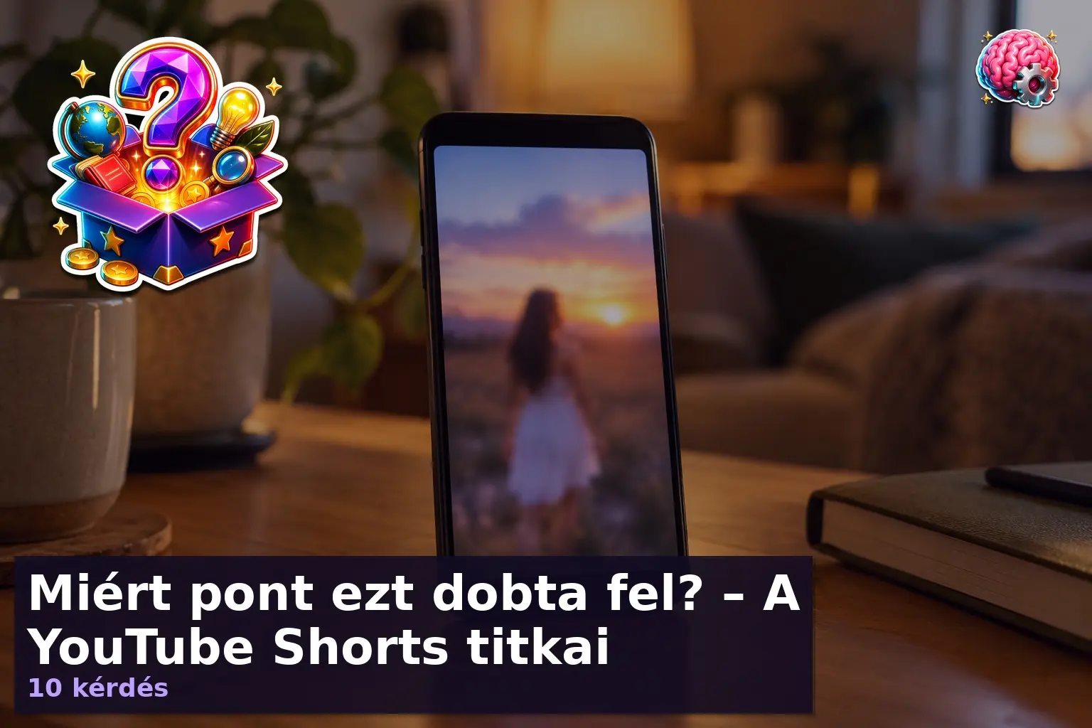 YouTube Shorts kvíz illusztráció okostelefon képernyővel